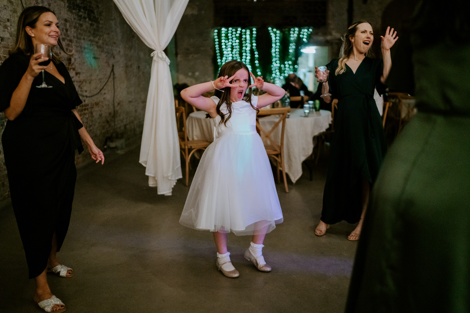 wedding photography of a girl on the dance floor 